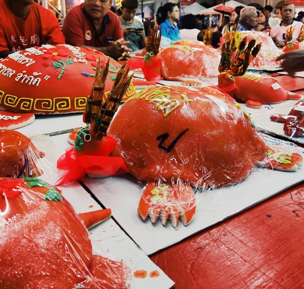 Red turtle cakes Ang Ku at Por Tor Festival Phuket Old Town